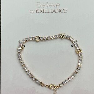 🚨3 for $15🚨 Believe by Brilliance - 14k Gold Plated Love Bracelet